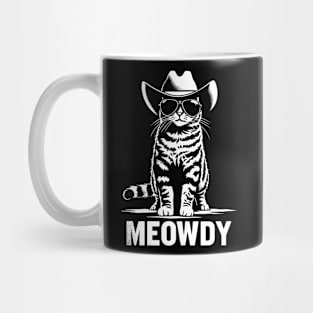 Cat Cowboy Cowgirl Country Western Meowdy Funny Cat Mug